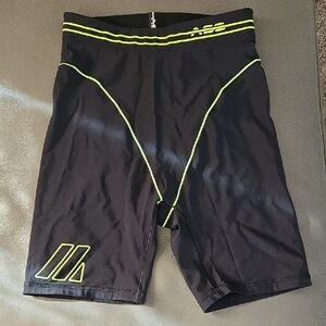 A-S Men's Black Athletic Shorts with Neon Accents